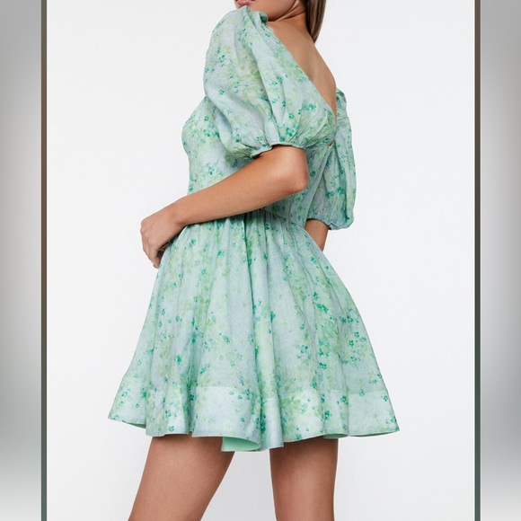 Bardot Kiah Corset Mini Dress in Green Floral - Picture 4 of 8